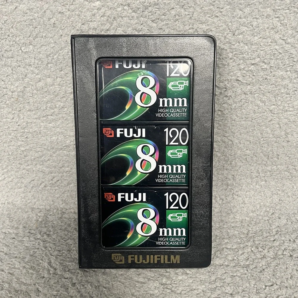 NIB Lot of 3 Fuji Film 8mm Video Cassette Tapes 120 High Quality Sealed
